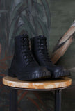 stivaletto anfibio di camper con suola extralight pix berlin in pelle nabuck black da uomo