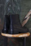 stivaletto anfibio di camper con suola extralight pix berlin in pelle nabuck black da uomo