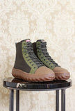 stivaletto anfibio di camper con suola in gomma michelin e tomaia primaloft color green army