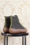 stivaletto anfibio di camper con suola in gomma michelin e tomaia primaloft color green army