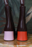 Stivaletto Kora Twins Burgundy Camper in pelle di vitello colore brown donna