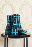 Stivaletto con tacco rotondo 055 di camper in lana tartan turquoise