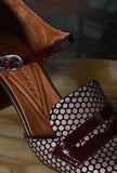 Che Mihara Fall-Winte  Décolleté Alinea  retrò-chic Windsor Wine elegante Shiny Dots Gold 60s Décolleté 