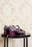 Ballerina Revita di Chie Mihara in fantasia paisley purple con tacco 035mm