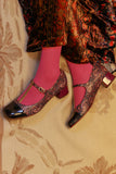 Ballerina Revita di Chie Mihara in fantasia paisley purple con tacco 035mm