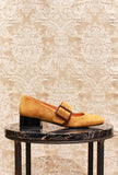 Ballerina Unari di Chie Mihara color velour ocra tacco 035 fw 24 donna
