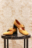 Ballerina Unari di Chie Mihara color velour ocra tacco 035 fw 24 donna