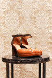 Décolleté Damaho di Chie Mihara color velour brown tacco 070 con plateau fw24