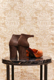 Décolleté Damaho di Chie Mihara color velour brown tacco 070 con plateau fw24