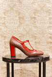 Décolleté Wakun 075 Optical 70’s Chocolat-Scarlet
