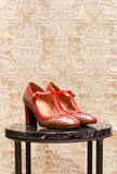 Décolleté Wakun di Chie Mihara optical 70s tacco 055 color chocolate scarlet fw24