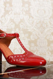 Dècolleté wante di chie mihara con t-strap nell'esclusiva colorway red passion