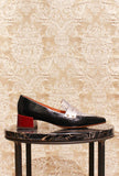 Mocassino Jey di Chie Mihara tacco 035 color black pyton fw24 da donna