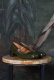 Chie Mihara Reni Day to Night Luminosa  morbida pelle vernice Olive Laminated Gold