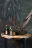 Chie Mihara Reni Day to Night Luminosa  morbida pelle vernice Olive Laminated Gold