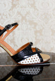 Sandalo bindi opentoe intreccio vienna black and white by chie mihara