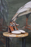 Slingback Mahedi di chie mihara tacco alto 085 con tacco in pelle rose gold e tomaia avorio