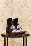 Stivaletto jeybo di chie mihara tacco 035 pyton & black fw24 da donna