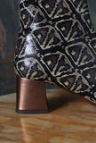 Chie Mihara &nbsp Stivaletto Volkiria  70’s Snake Diamonds Antique Gold trendy 