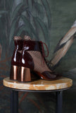 60s Stivaletto Adrinea Chie Mihara Retrò-Chic stampe scintillanti ldesign versatile Shiny Dots Wine casual