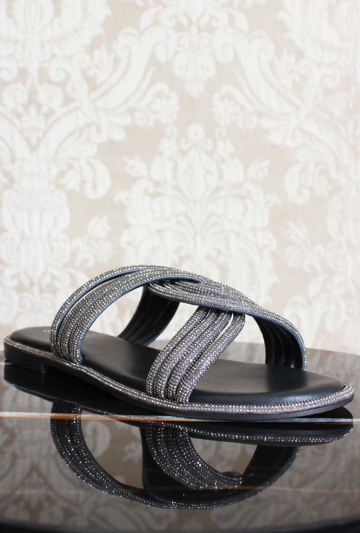 sandalo gioiello slipper mule di coral blue fusion da donna color gun metal