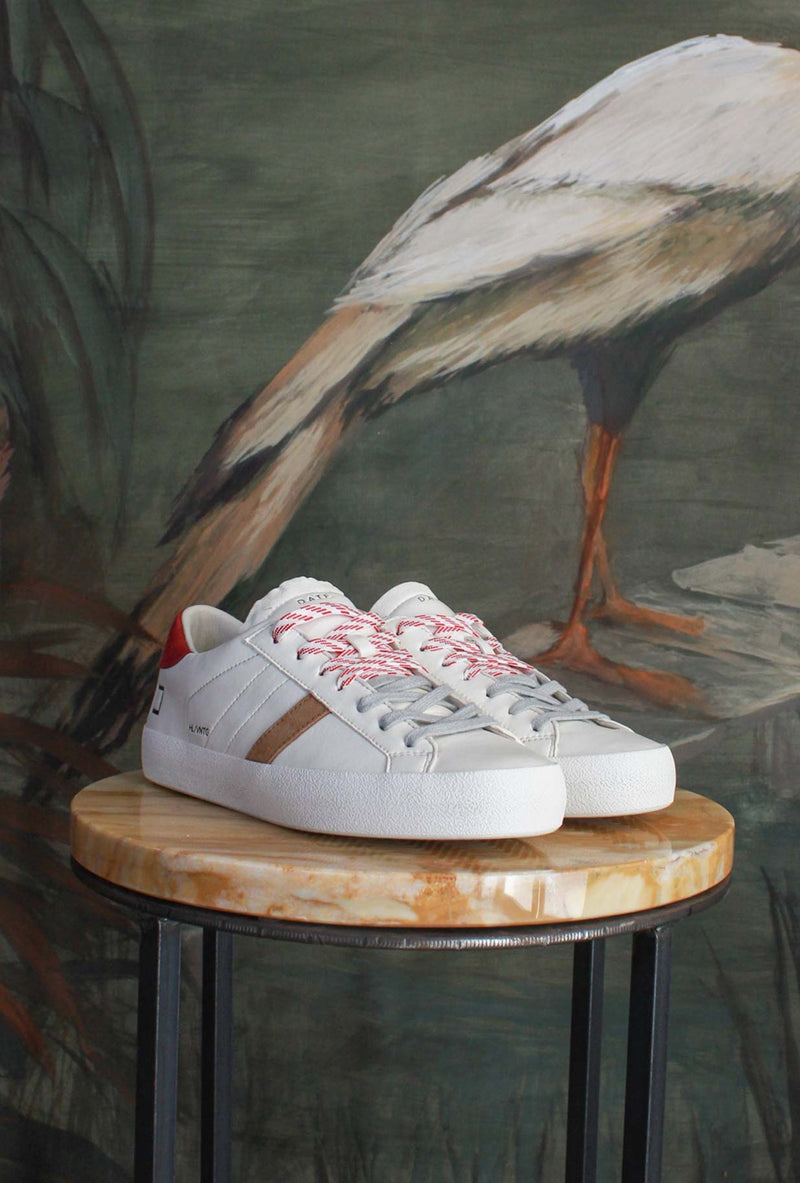 Sneakers Hill Low Vintage Calf Ivory-Red di D.A.T.E. 