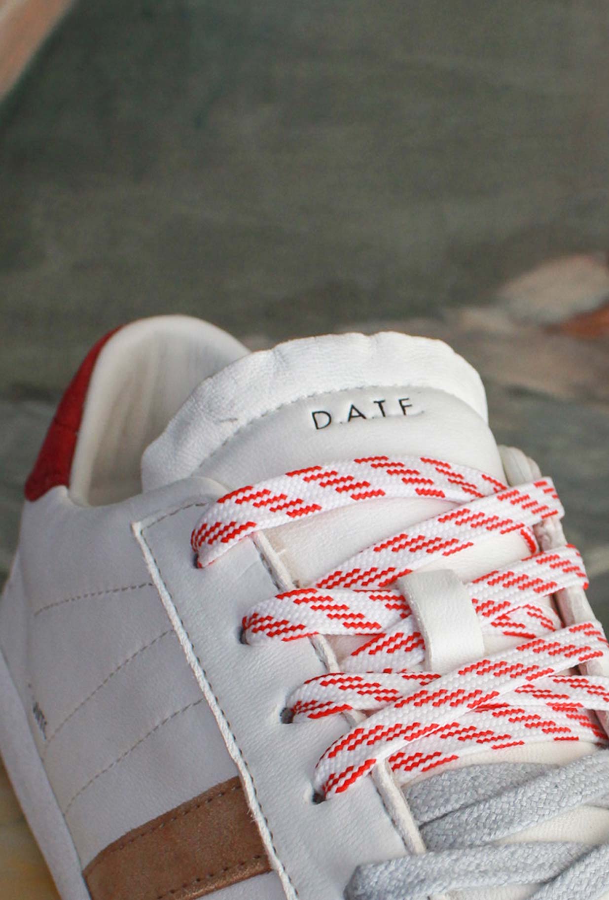 Sneakers Hill Low Vintage Calf Ivory-Red di D.A.T.E. 