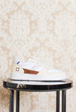 Sneakers court 2.0 di DATE in pelle da uomo color natural white