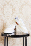 Sneakers court 2.0 di DATE in pelle da uomo color natural white