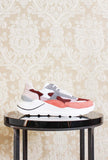 Sneakers fuga di DATE in suede e nylon color bordeaux ciliegia da donna
