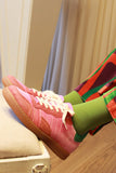 Sneakers sporty velvet pink di DATE modello gazzelle da donna fw23