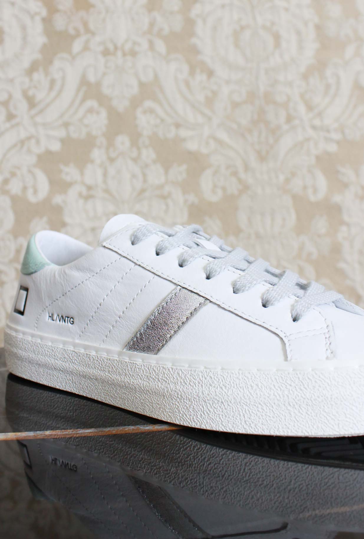 D.A.T.E. Sneakers donna nuova hill low vintage calf color white mint pe24