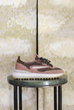 Sneaker ATHLETA di D.A.T.E. scarpe da corsa degli anni ’70 in nylon con inserti in suede Brown-Pink da Donna
