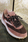 Sneaker ATHLETA di D.A.T.E. scarpe da corsa degli anni ’70 in nylon con inserti in suede Brown-Pink da Donna