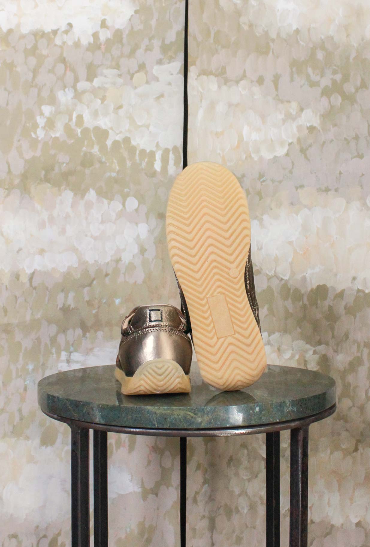 Sneaker Athleta Ballet di D.A.T.E. scarpe  anni ‘60 con finitura laminata color Bronze da Donna