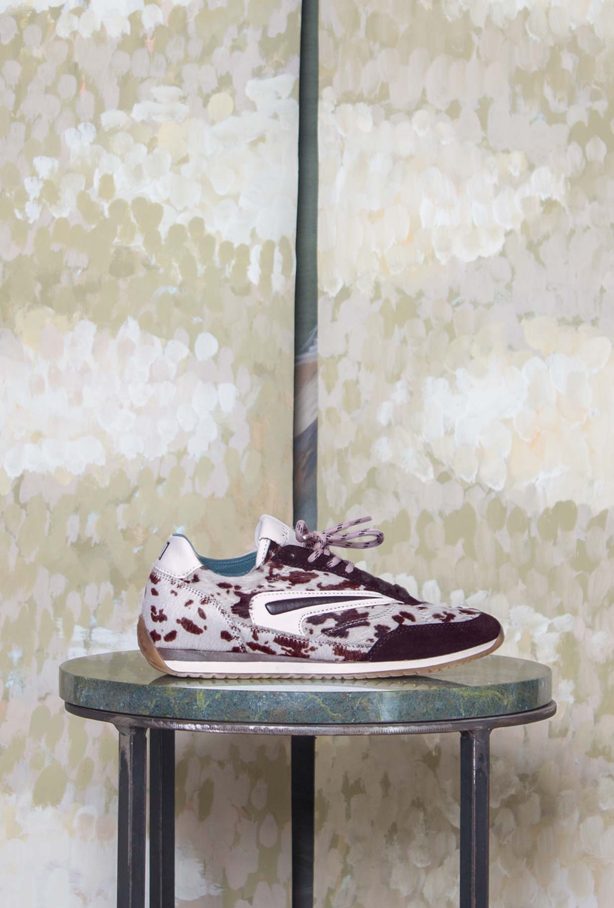 Sneaker Athleta Ballet di D.A.T.E. scarpe da corsa degli anni ‘60 tomaia in cavallino effetto muccato e inserti in suede Marrone da Donna