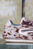 Sneaker Athleta Ballet di D.A.T.E. scarpe da corsa degli anni ‘60 tomaia in cavallino effetto muccato e inserti in suede Marrone da Donna