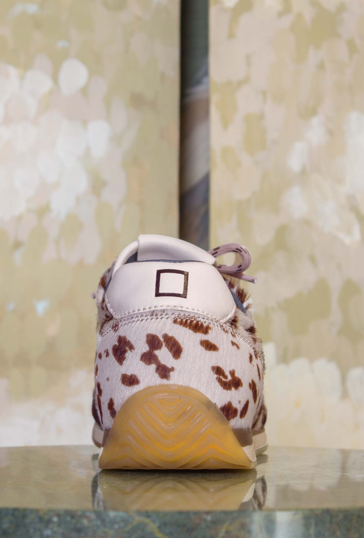 Sneaker Athleta Ballet di D.A.T.E. scarpe da corsa degli anni ‘60 tomaia in cavallino effetto muccato e inserti in suede Marrone da Donna