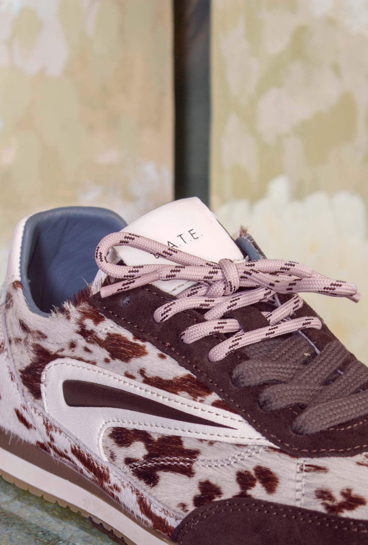 Sneaker Athleta Ballet di D.A.T.E. scarpe da corsa degli anni ‘60 tomaia in cavallino effetto muccato e inserti in suede Marrone da Donna