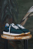 nuova sneakers athleta di date color verde bottiglia e azzurro in nylon e suede estate 25 uomo