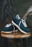nuova sneakers athleta di date color verde bottiglia e azzurro in nylon e suede estate 25 uomo