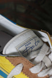 nuova sneakers athleta di date color giallo e azzurro e beige in nylon e suede estate 25 uomo