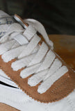 nuova sneakers athleta di date color bianco verde e beige in nylon e suede estate 25 uomo
