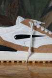 nuova sneakers athleta di date color bianco verde e beige in nylon e suede estate 25 uomo
