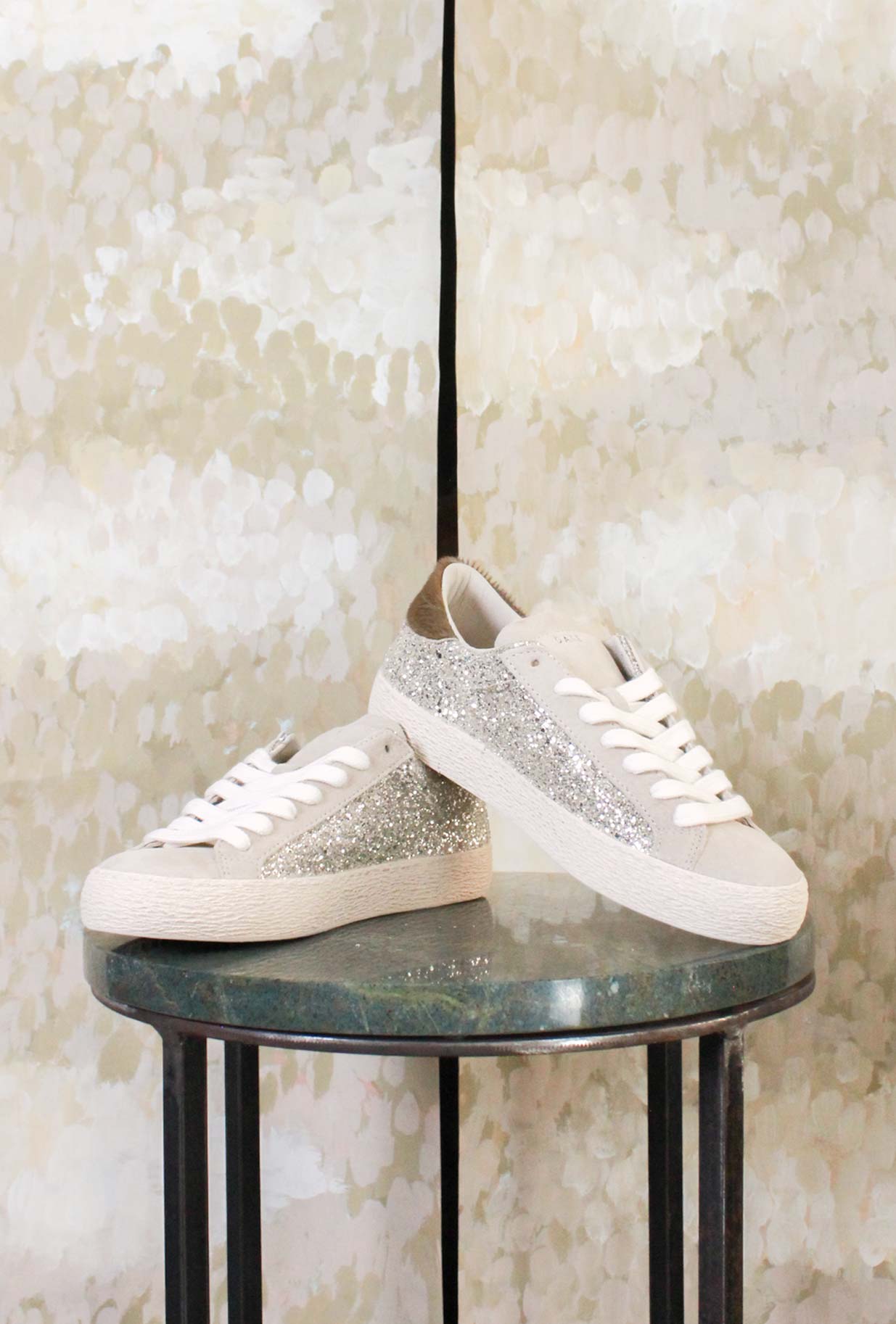 Sneaker Hill Low di D.A.T.E. nuova variante Glitter Platinum da Donna
