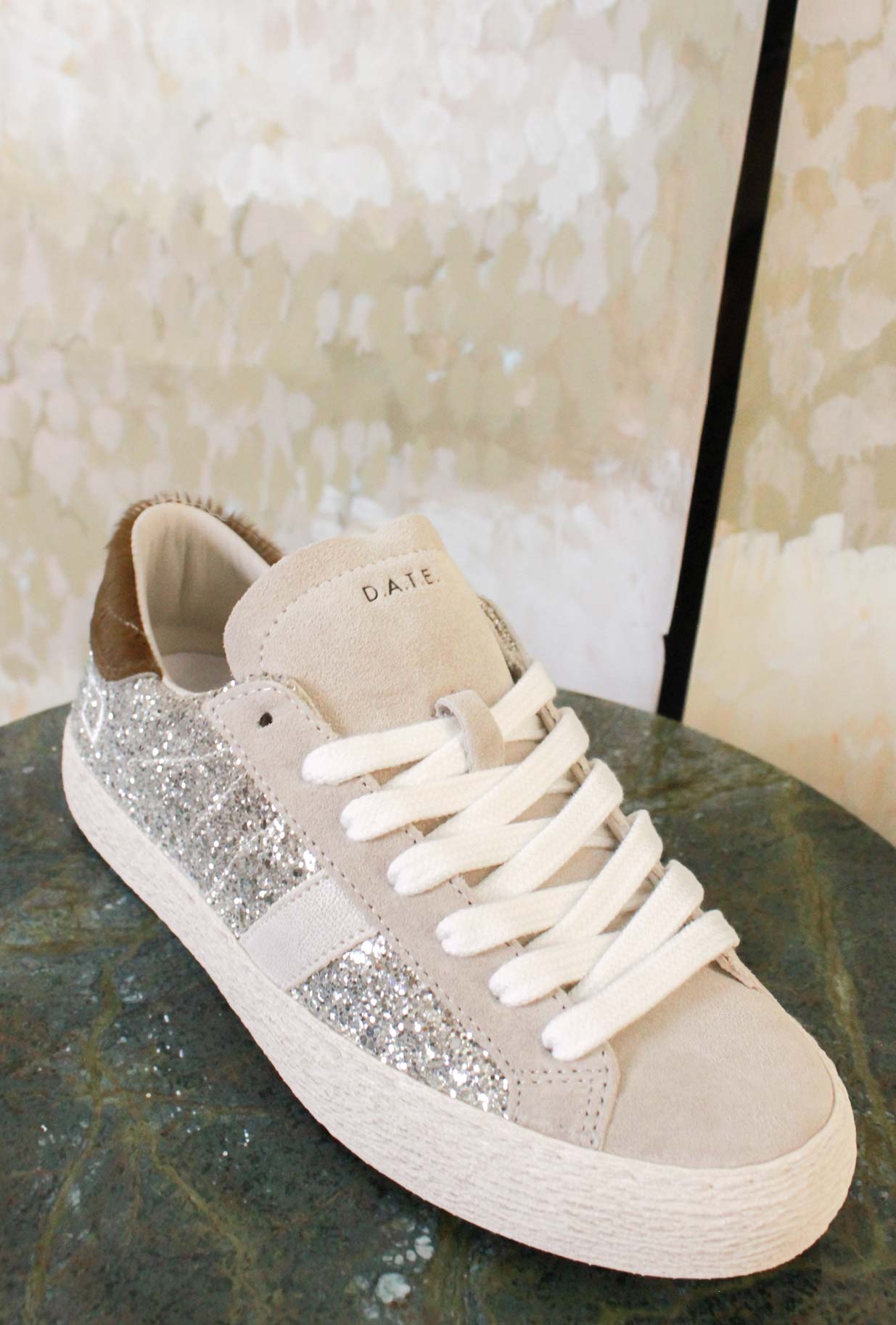 Sneaker Hill Low di D.A.T.E. nuova variante Glitter Platinum da Donna
