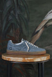 Sneakers sporty bassa in tela denim fringed di date sneakers modello samba 