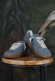 Sneakers sporty bassa in tela denim fringed di date sneakers modello samba 