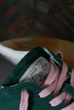 Sneakers sporty bassa in nylon di date sneakers modello samba color verde con lacci rosa