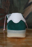 Sneakers sporty bassa in nylon di date sneakers modello samba color verde con lacci rosa